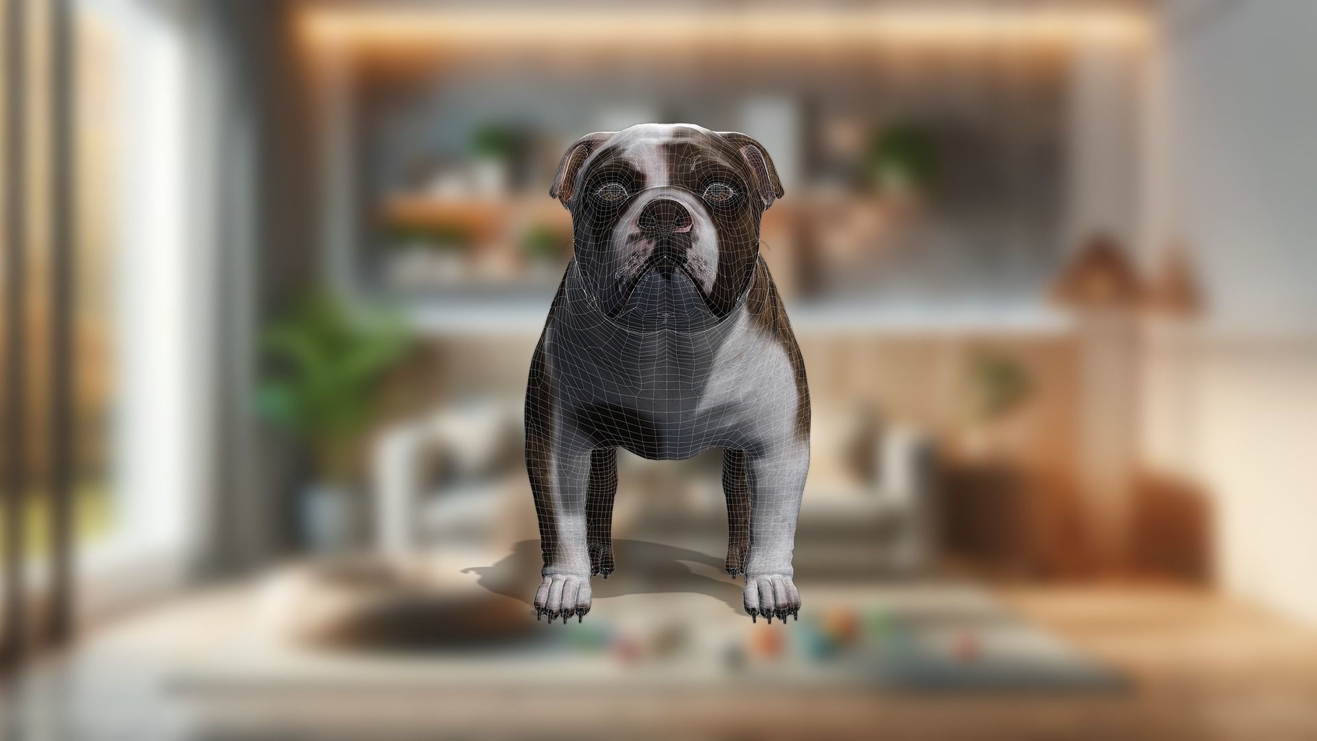 Pug Charming Bulldog French English Bulldog 3D Dog Models Low-poly 3D model_32