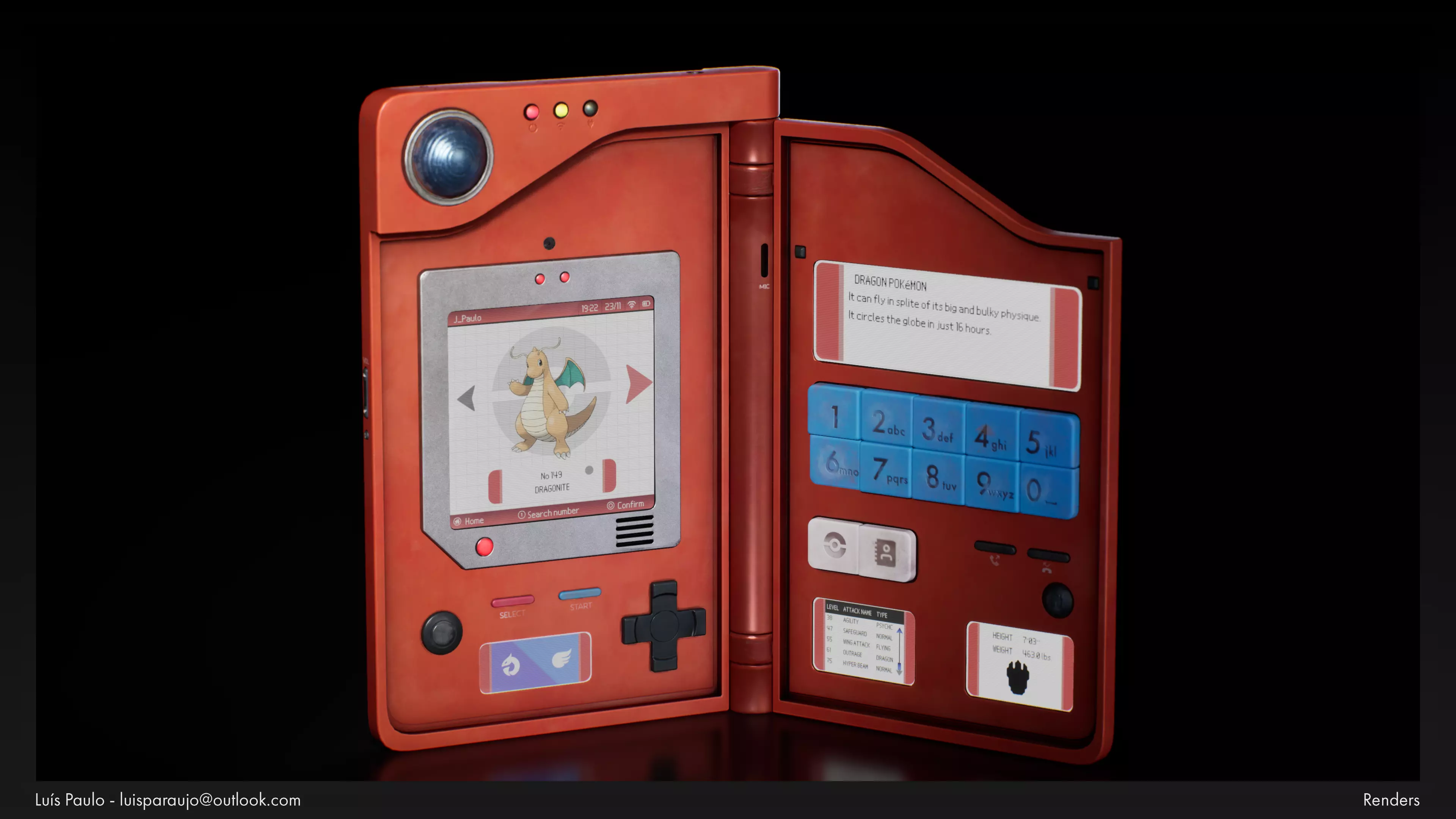Realistic Pokedex Model Low-poly 3D model