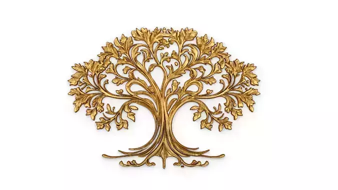 mural tree decor set ornament 02 3D model