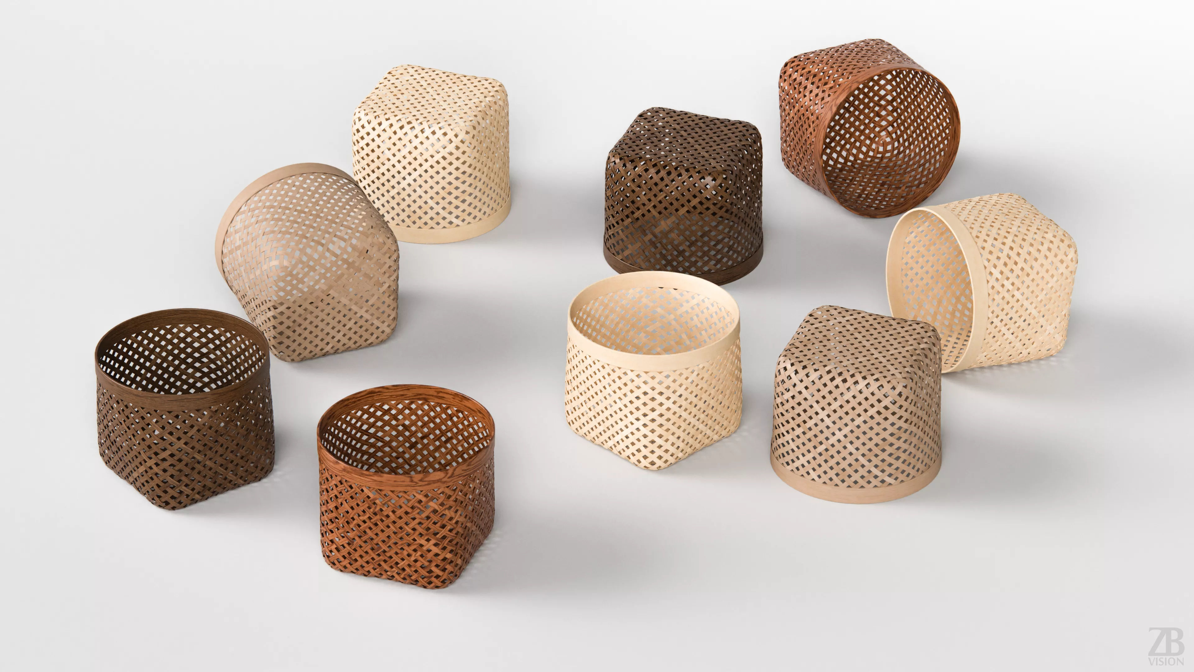 Woven Basket 3D model_2