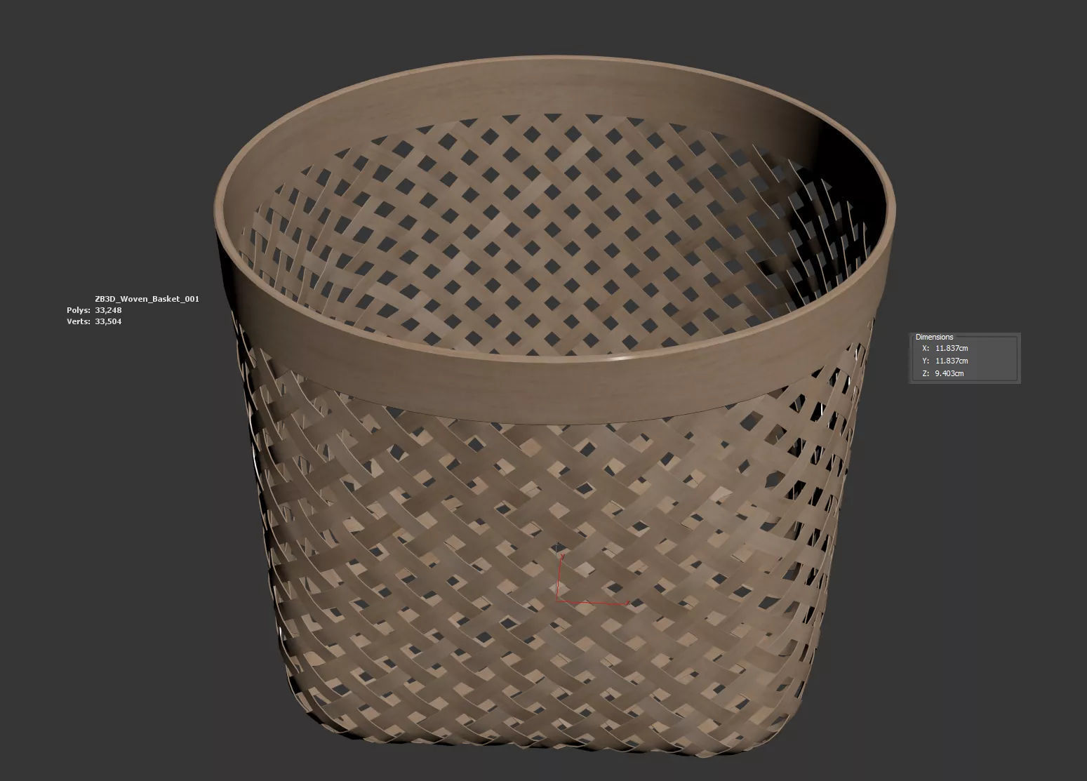 Woven Basket 3D model_9