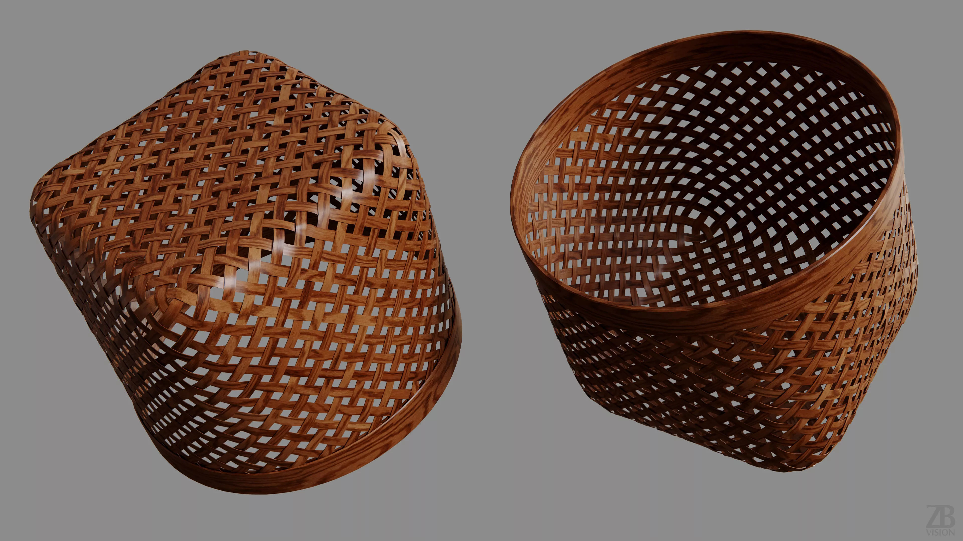 Woven Basket 3D model_5