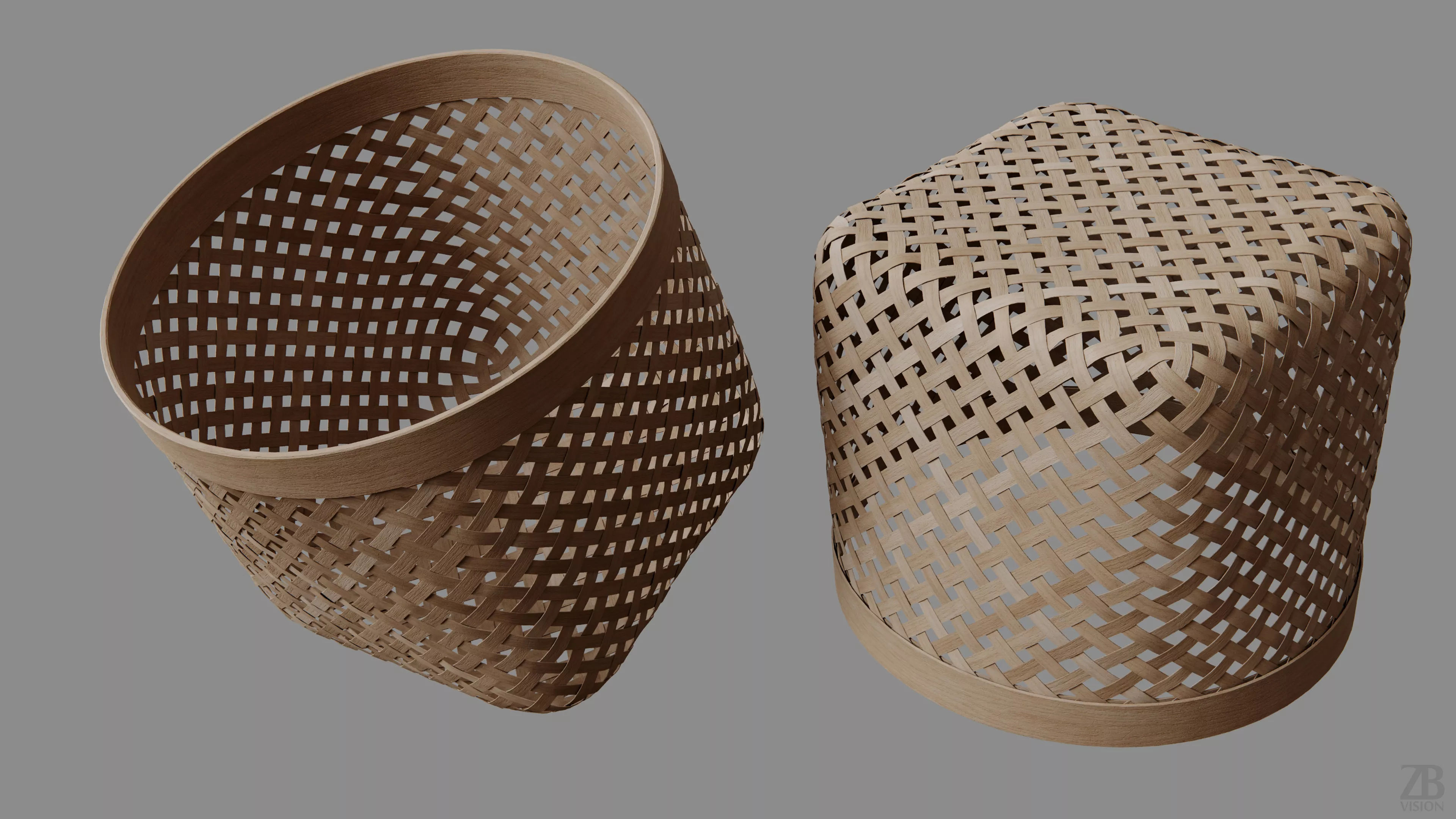 Woven Basket 3D model_7