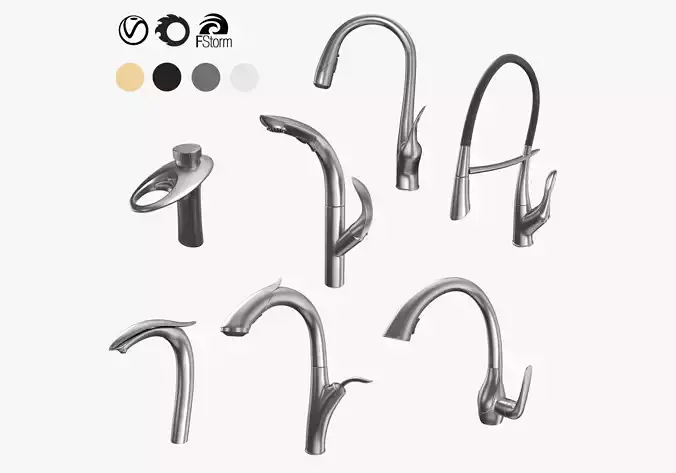 Oubao Faucets Colleciton 3D model Oubao Faucets Colleciton 3D model