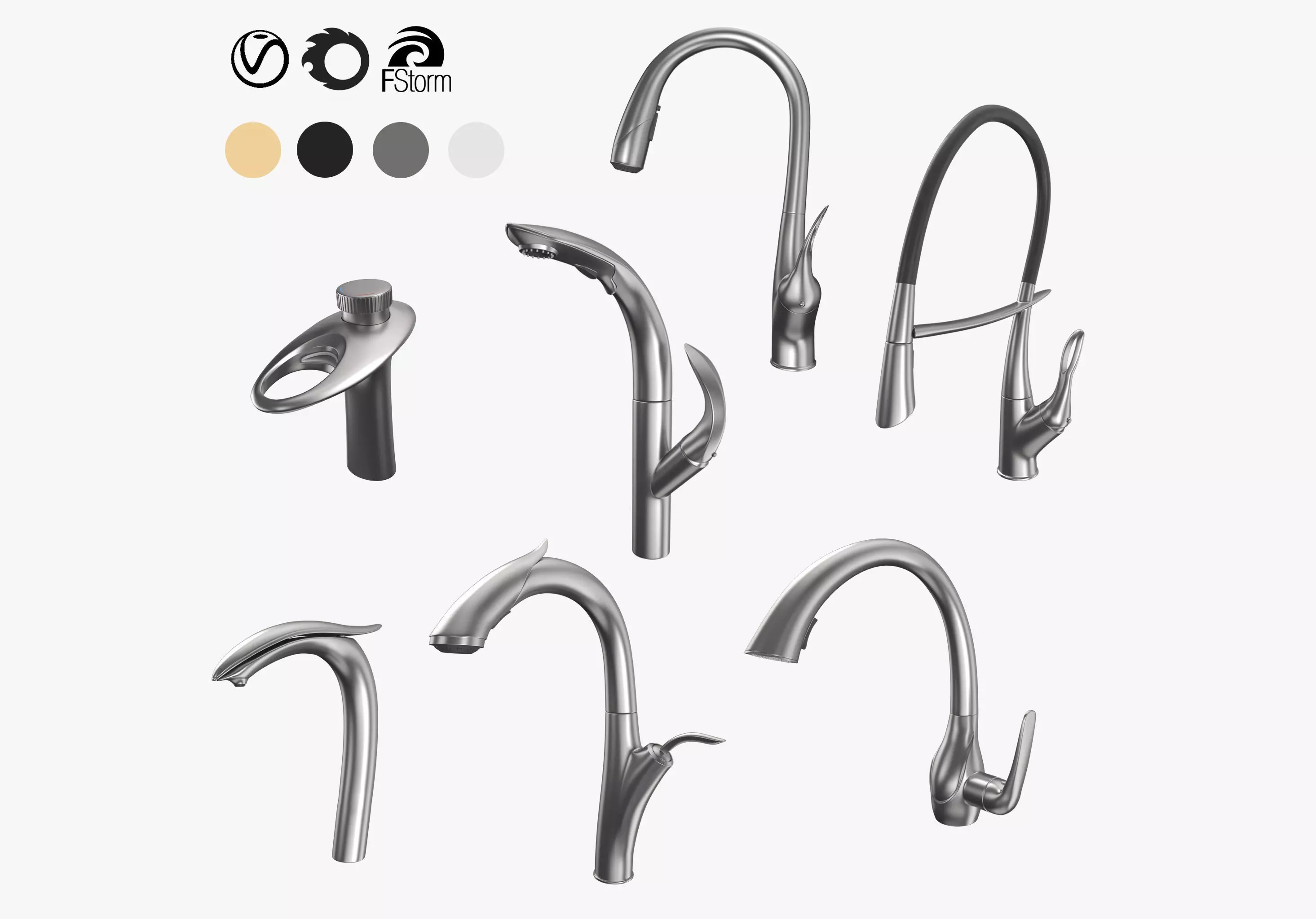 Oubao Faucets Colleciton 3D model_0