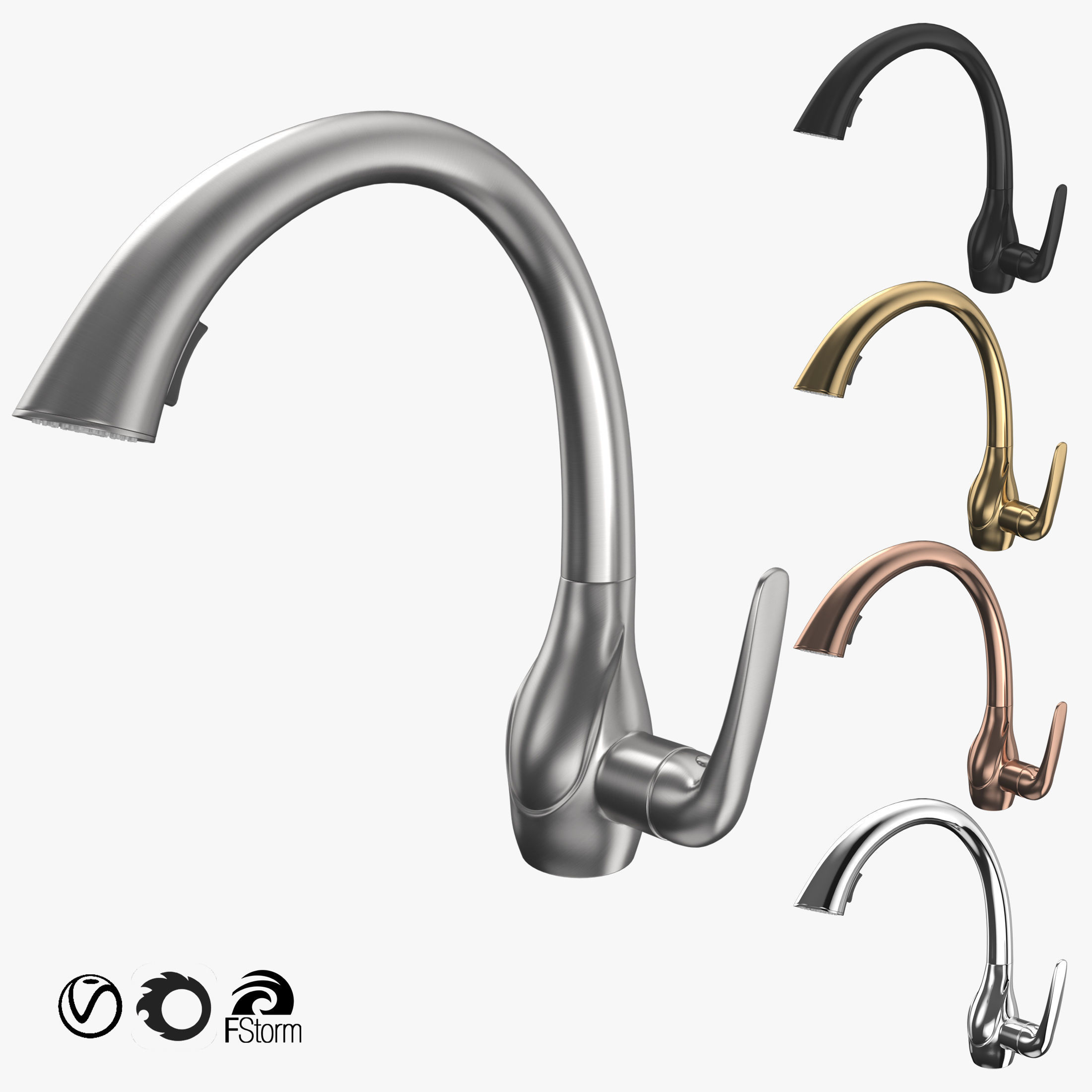 Oubao Faucets Colleciton 3D model_1