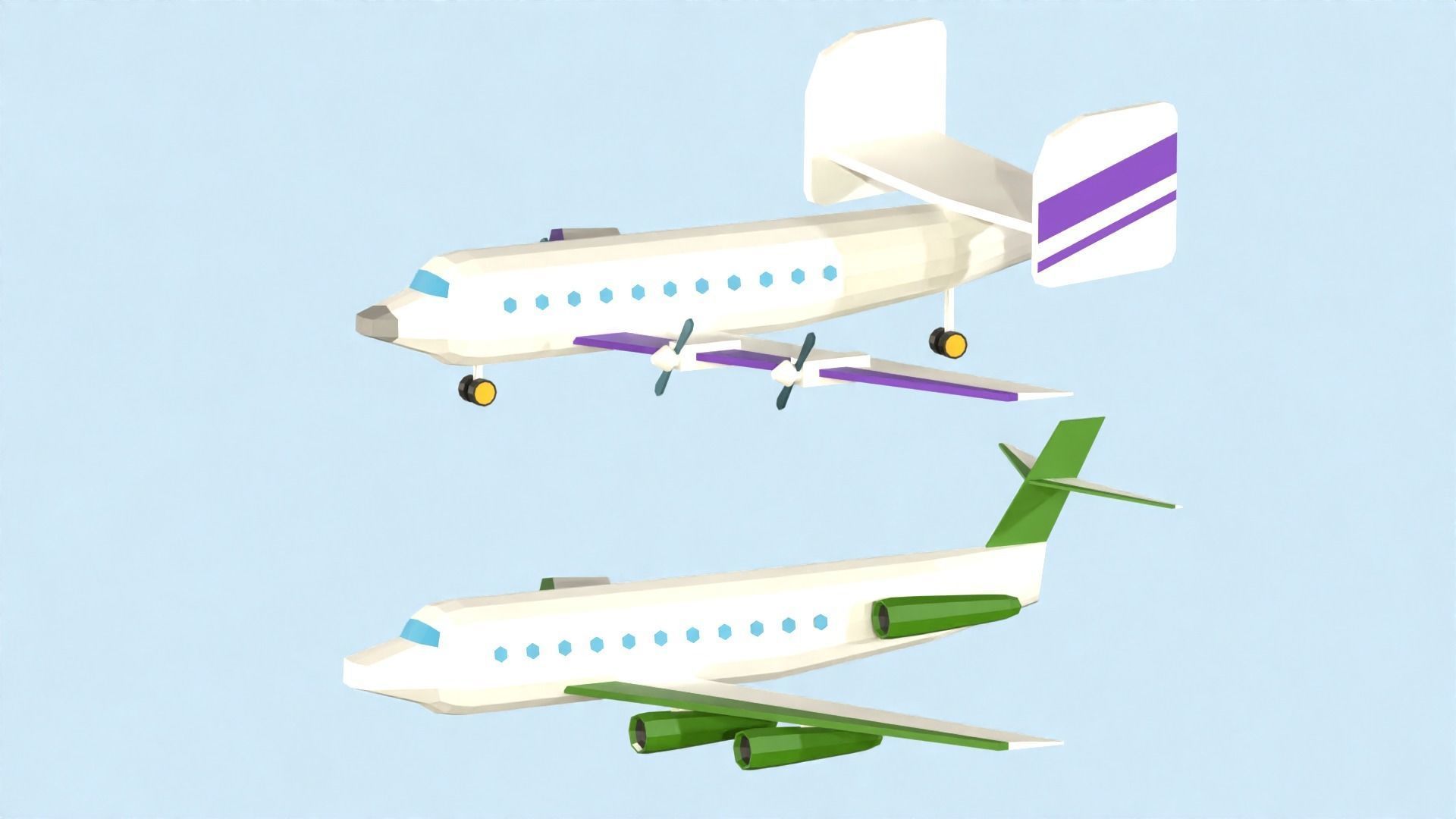 Air Pack Low Poly  Low-poly 3D model_8