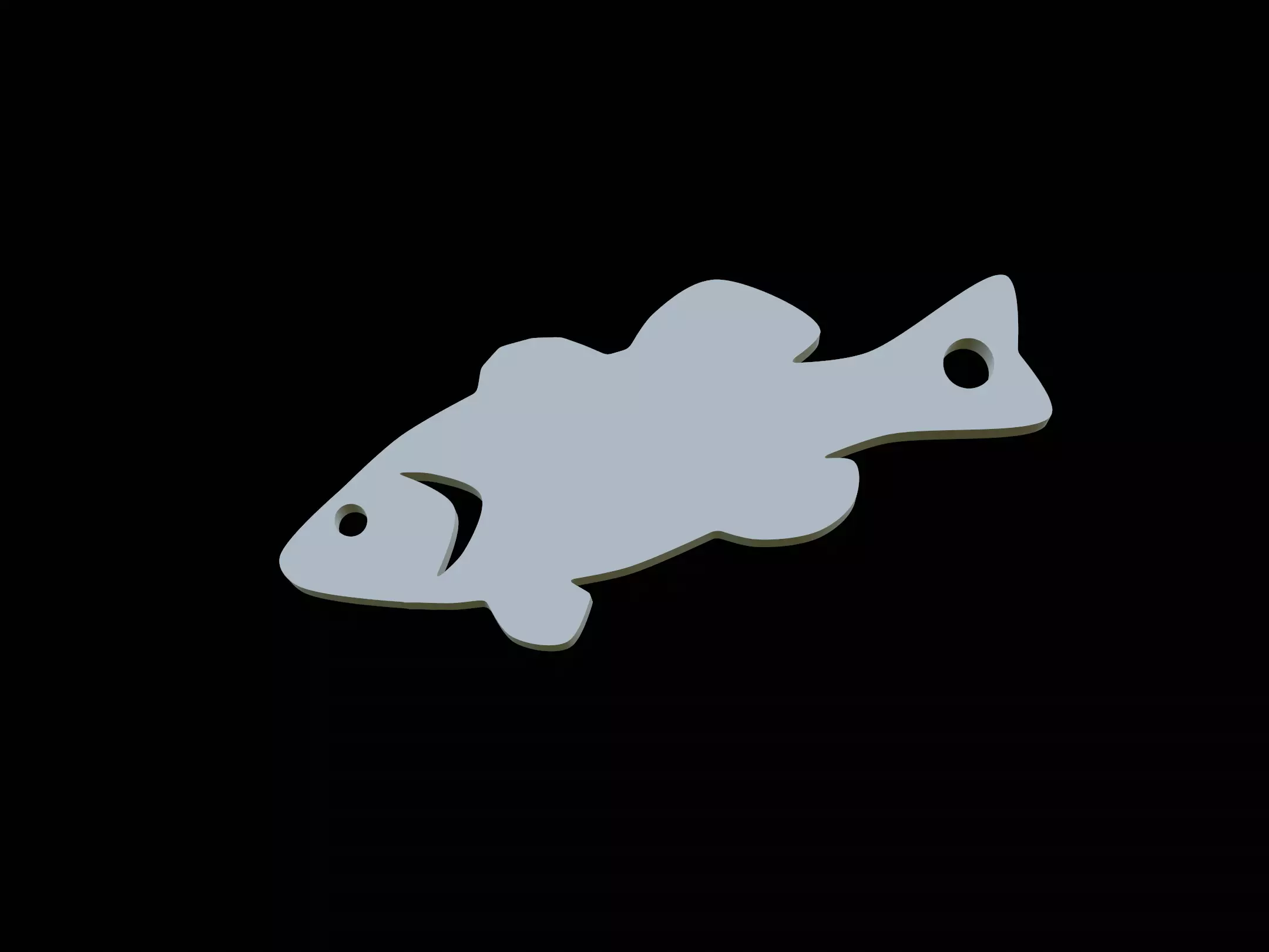 Bass fish keychain pendant 3D print model_0