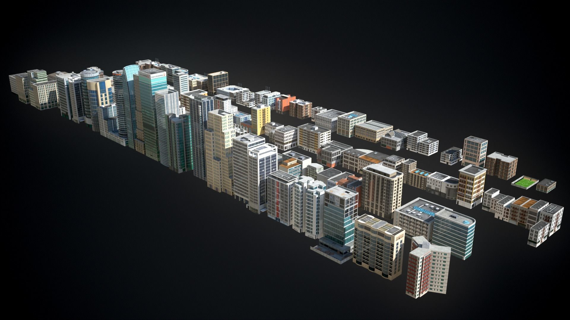 81 Low Poly Buildings Low-poly 3D model_5