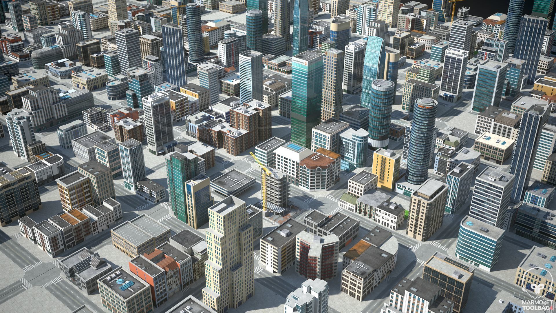 81 Low Poly Buildings Low-poly 3D model_9