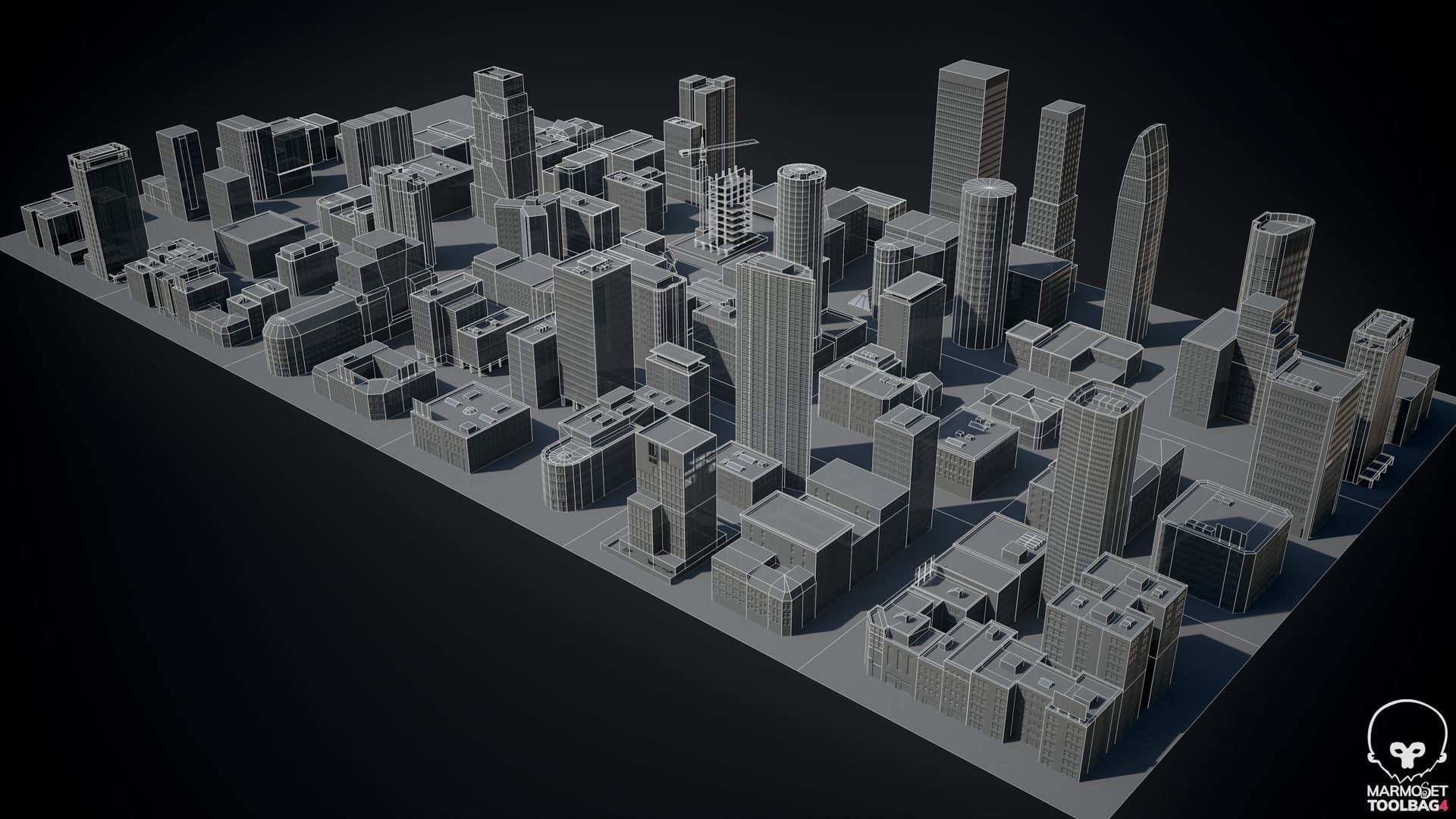 81 Low Poly Buildings Low-poly 3D model_24