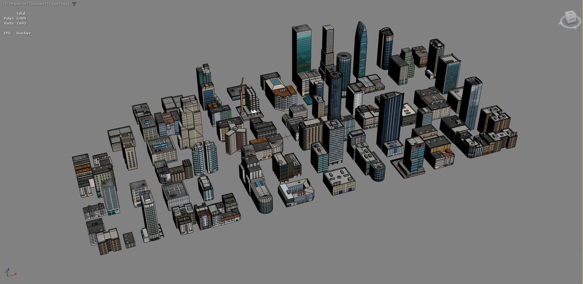 81 Low Poly Buildings Low-poly 3D model_26