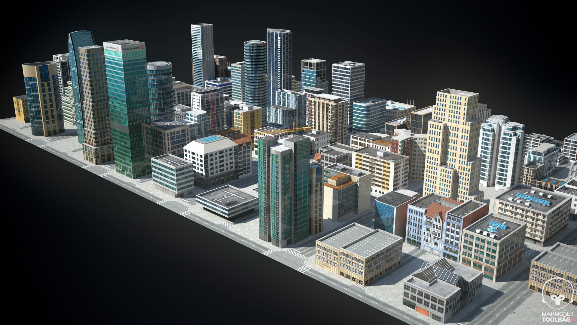 81 Low Poly Buildings Low-poly 3D model_13