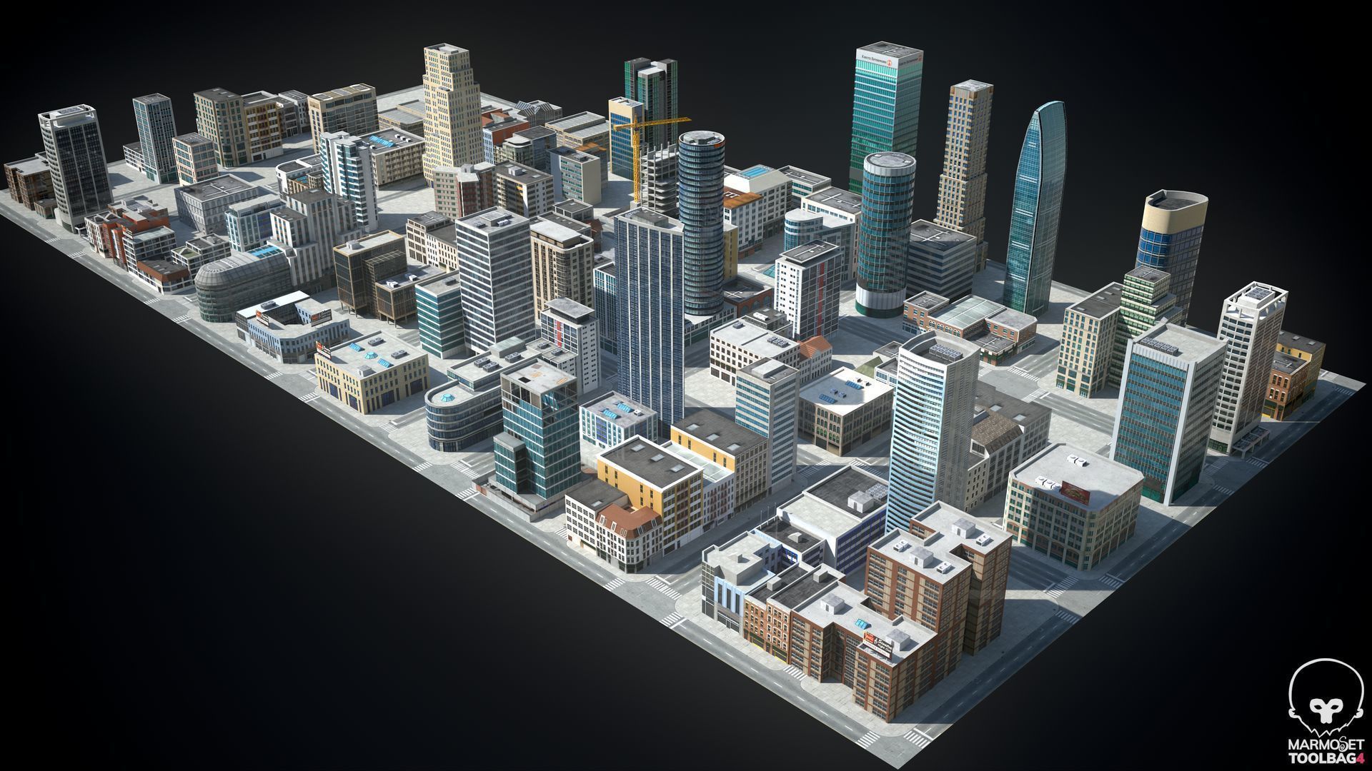 81 Low Poly Buildings Low-poly 3D model_14