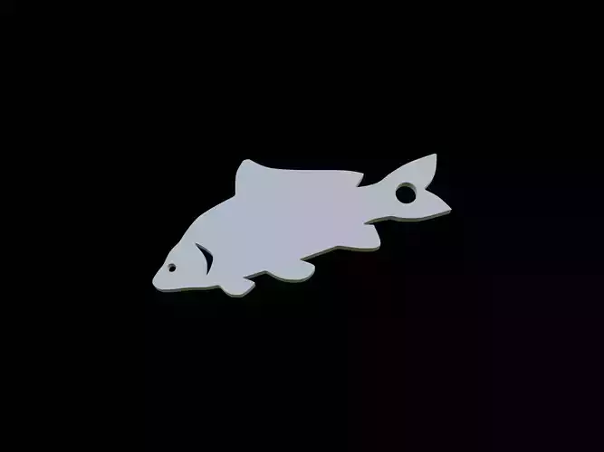 Carp fish keychain  pendant 3D print model