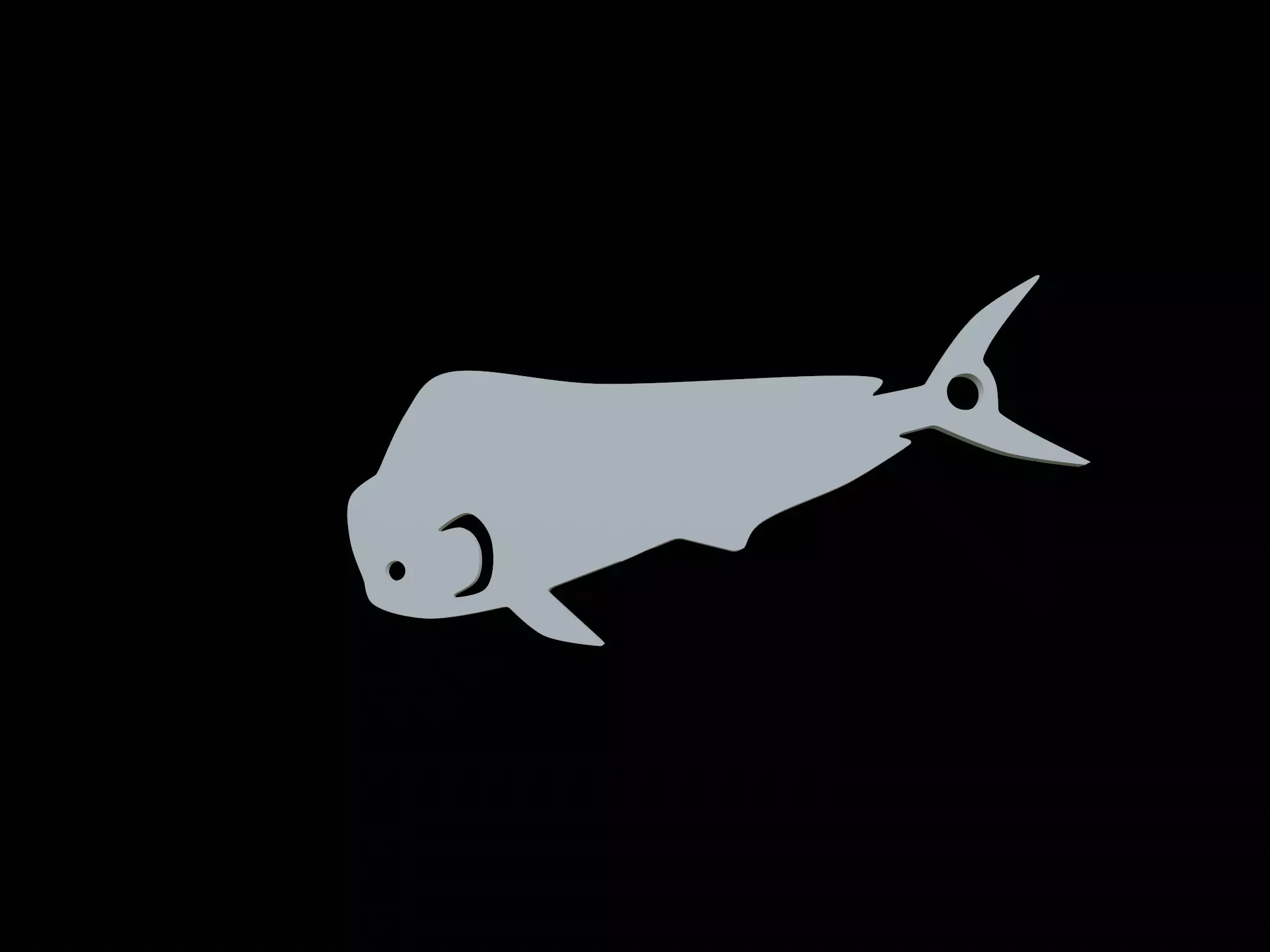 Mahi mahi fish keychain pendant 3D print model_0