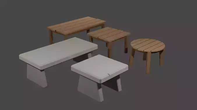 Low-Poly Medieval Tables