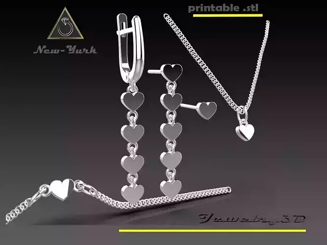 printable earring bracelete pendant-hearts