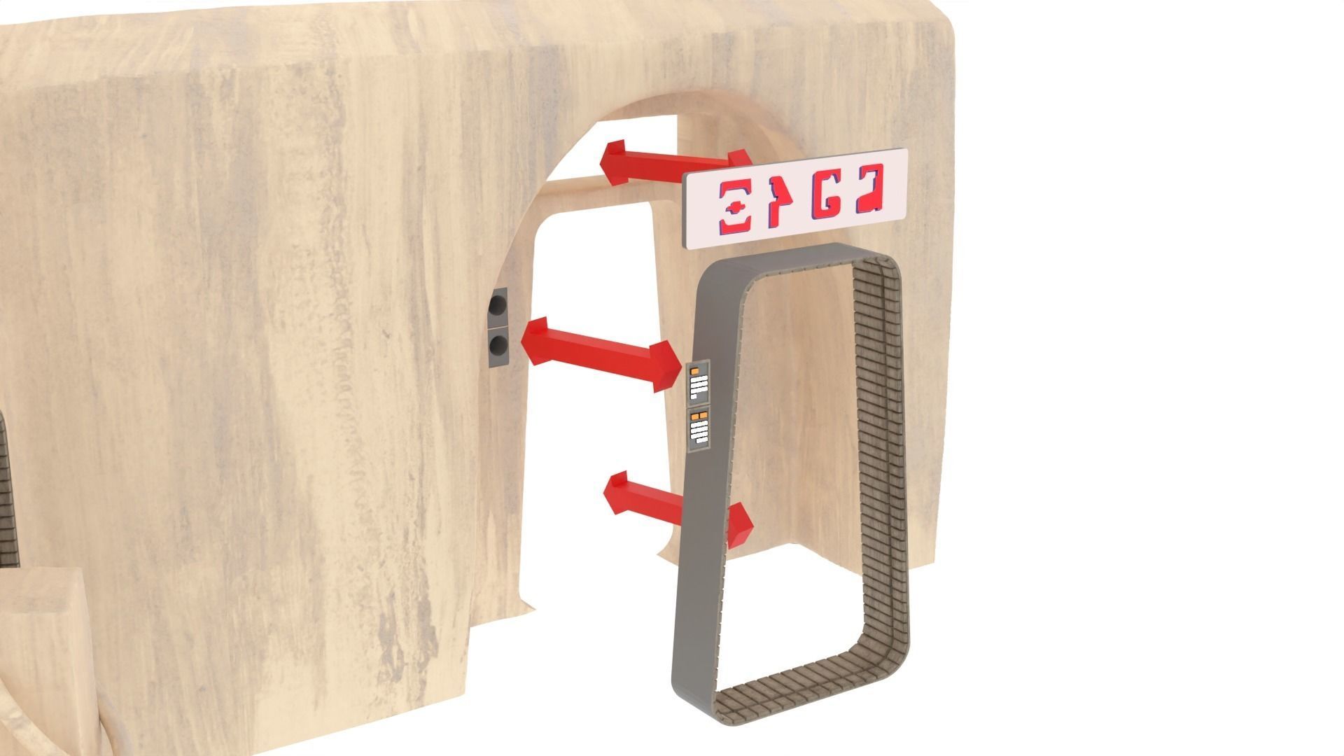 Set 1 Cantina main Entrance Outside 1-18 scale Kenner Hasbro 3D print model_14