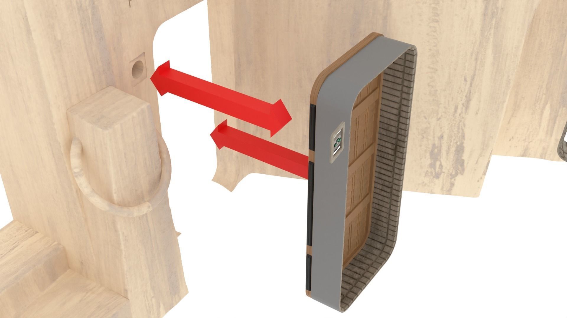 Set 1 Cantina main Entrance Outside 1-18 scale Kenner Hasbro 3D print model_15