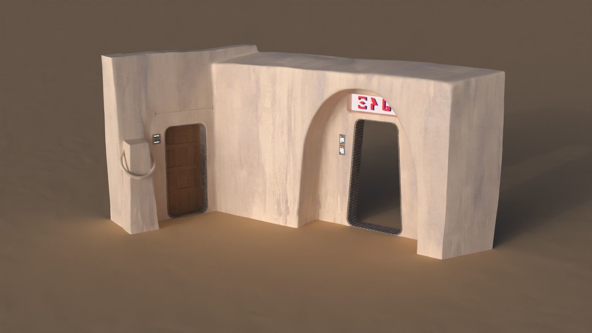 Set 1 Cantina main Entrance Outside 1-18 scale Kenner Hasbro 3D print model_2