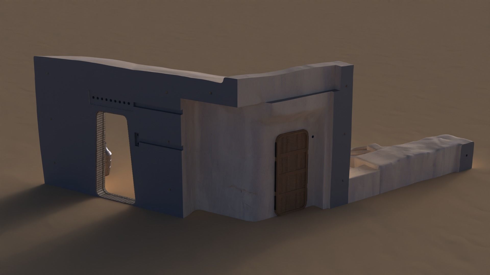 Set 1 Cantina main Entrance Outside 1-18 scale Kenner Hasbro 3D print model_9