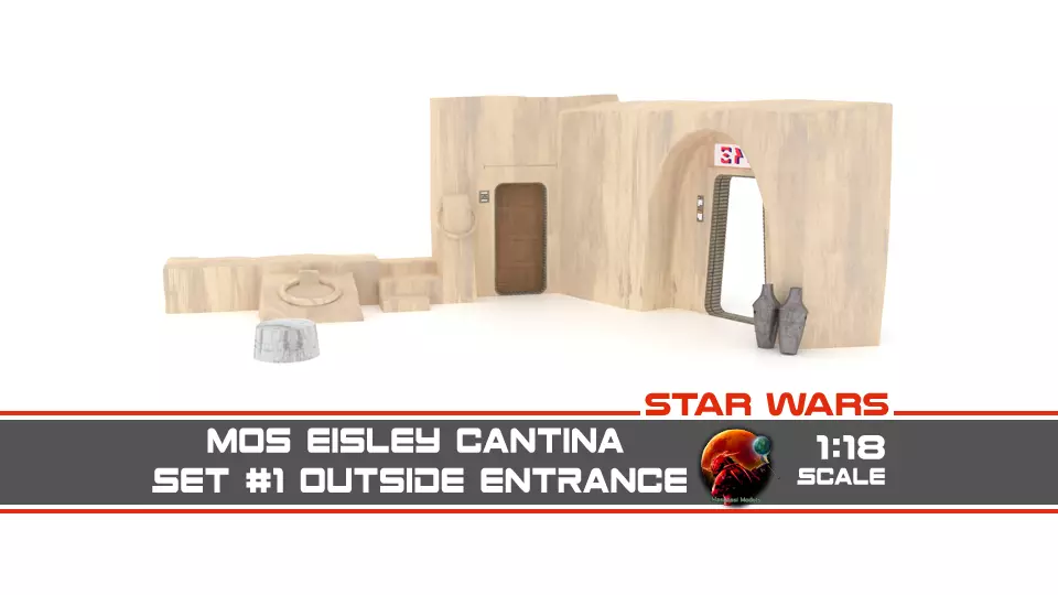 Set 1 Cantina main Entrance Outside 1-18 scale Kenner Hasbro 3D print model_0