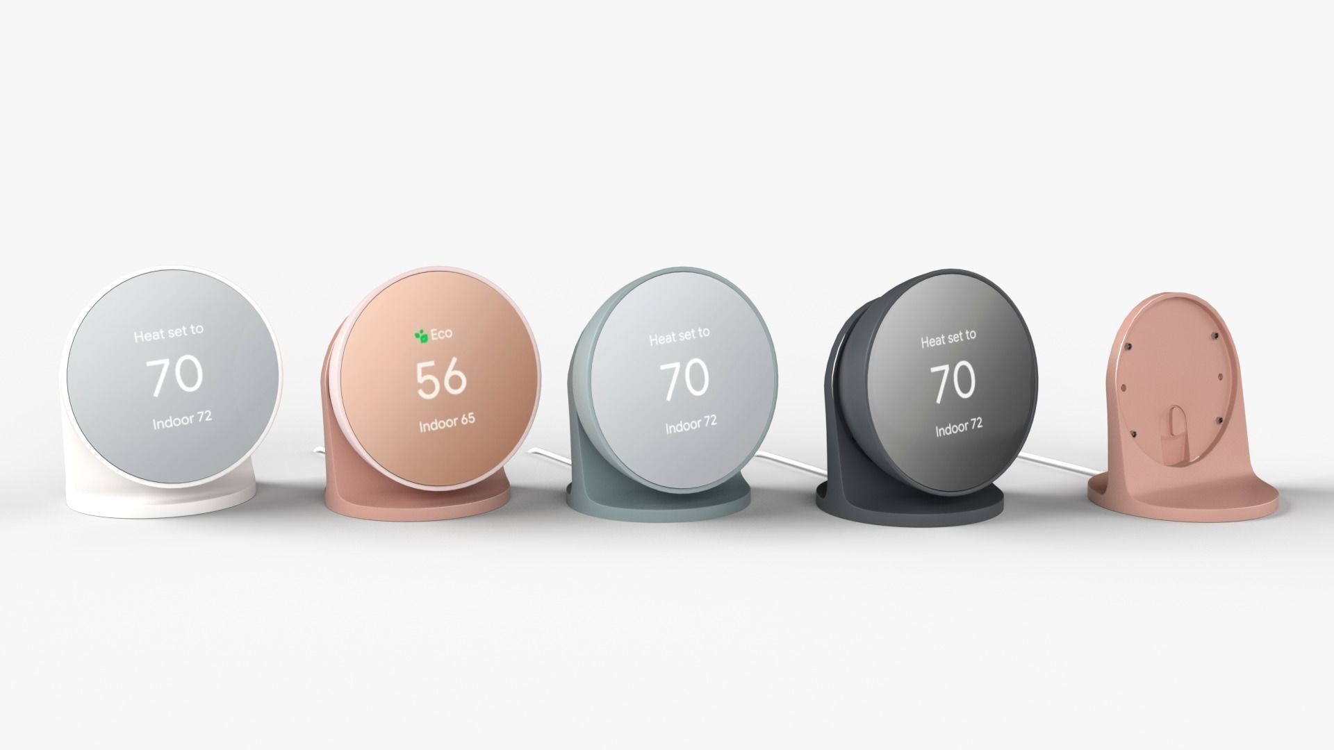 Google Nest Thermostat and Learning Thermostat all Colors 2023 3D model_5