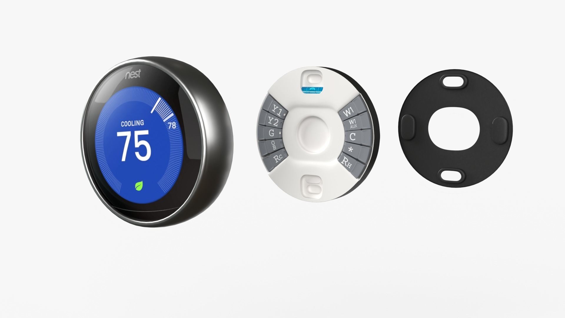 Google Nest Thermostat and Learning Thermostat all Colors 2023 3D model_8