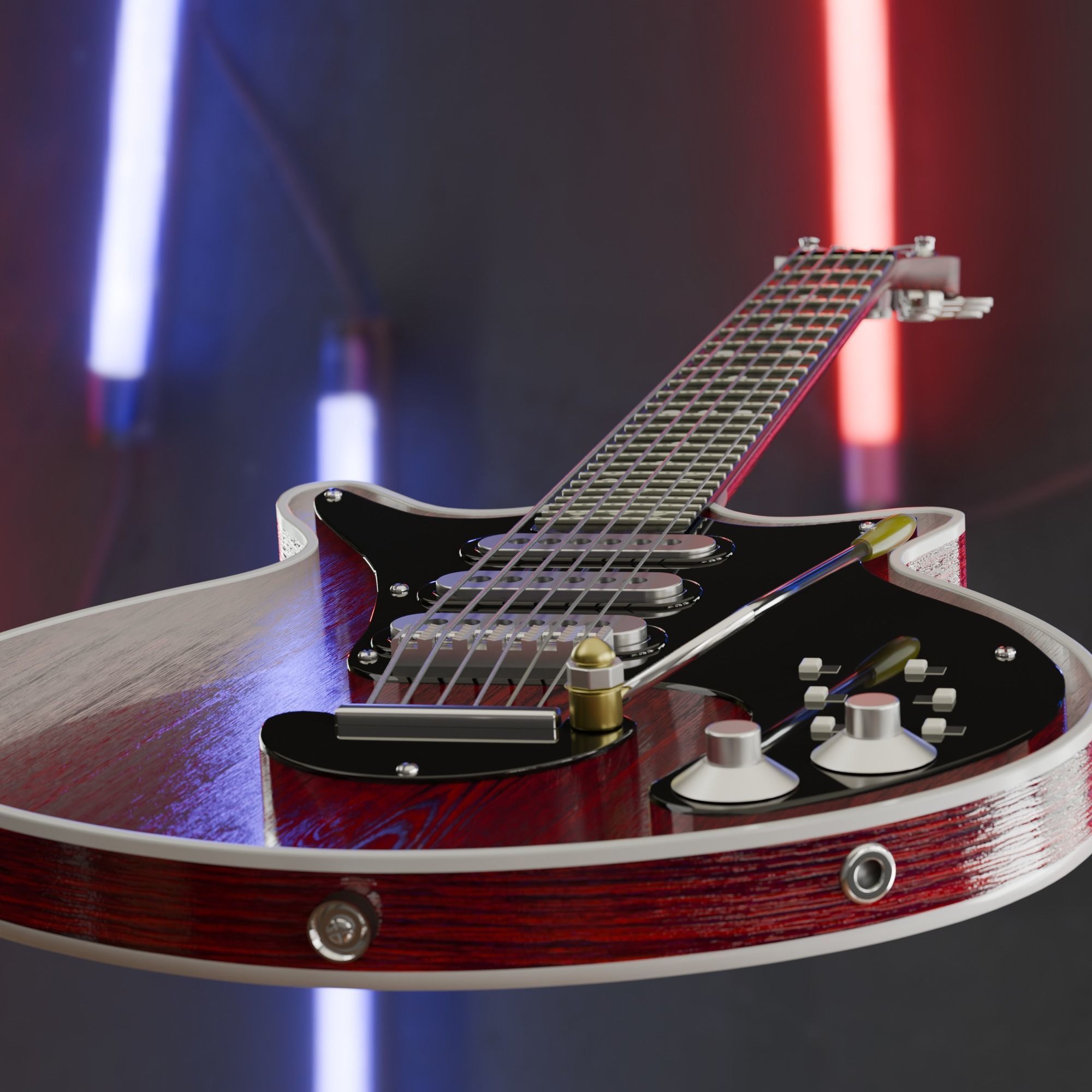 RED SPECIAL GUITAR 3D model_6