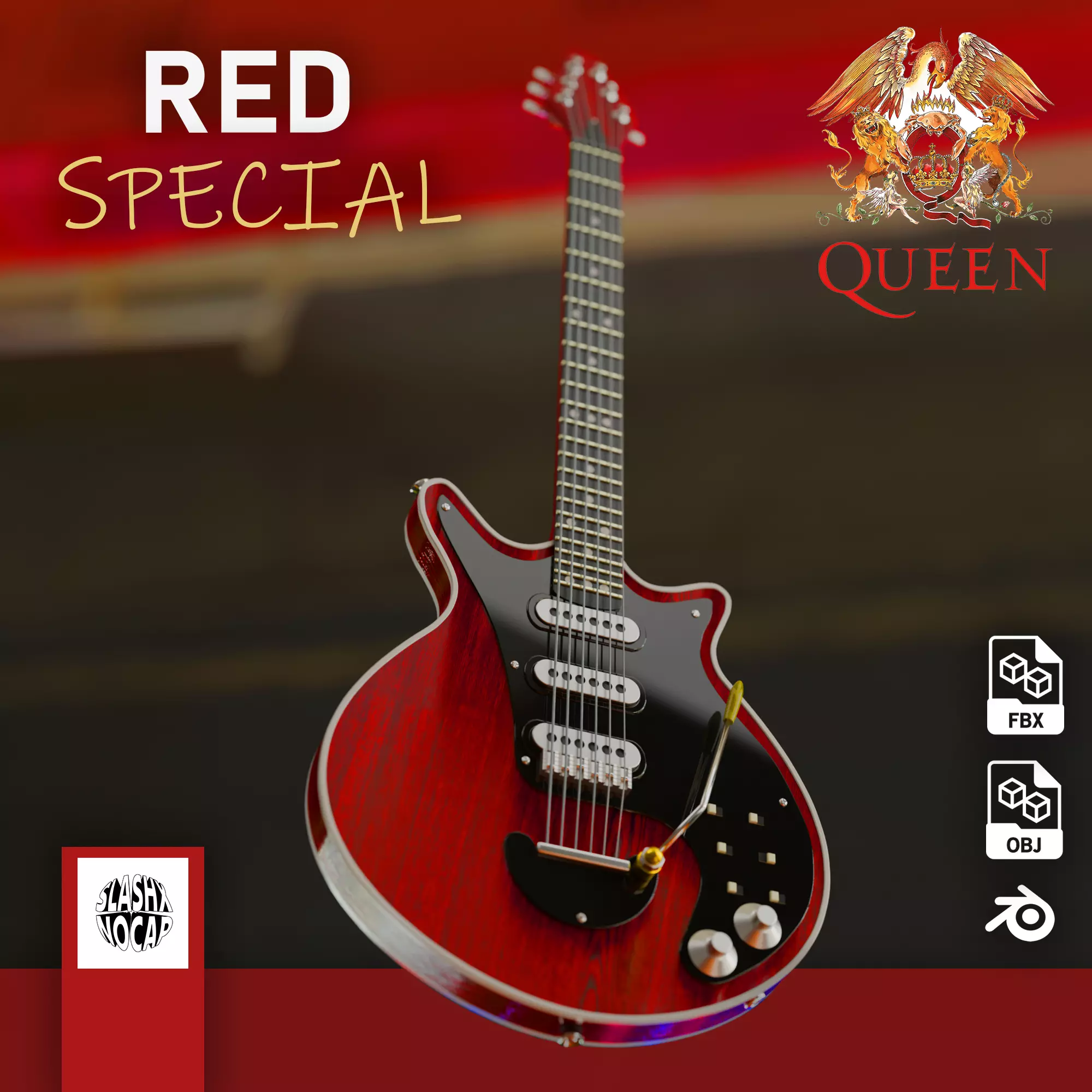 RED SPECIAL GUITAR 3D model_0