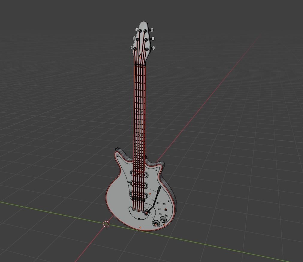 RED SPECIAL GUITAR 3D model_9