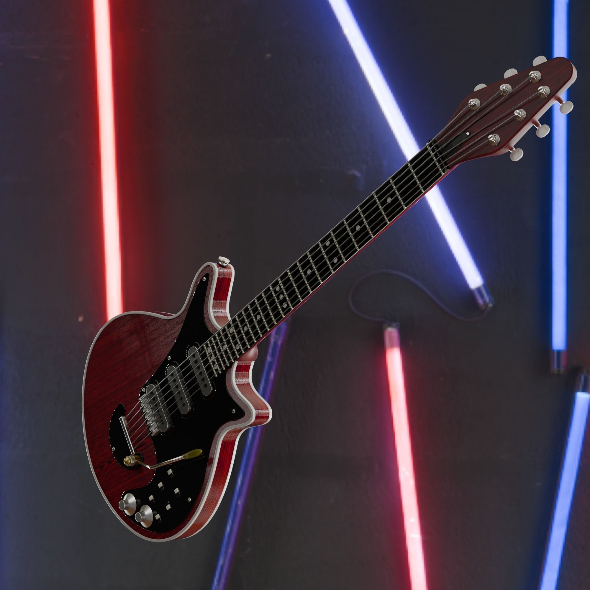 RED SPECIAL GUITAR 3D model_7