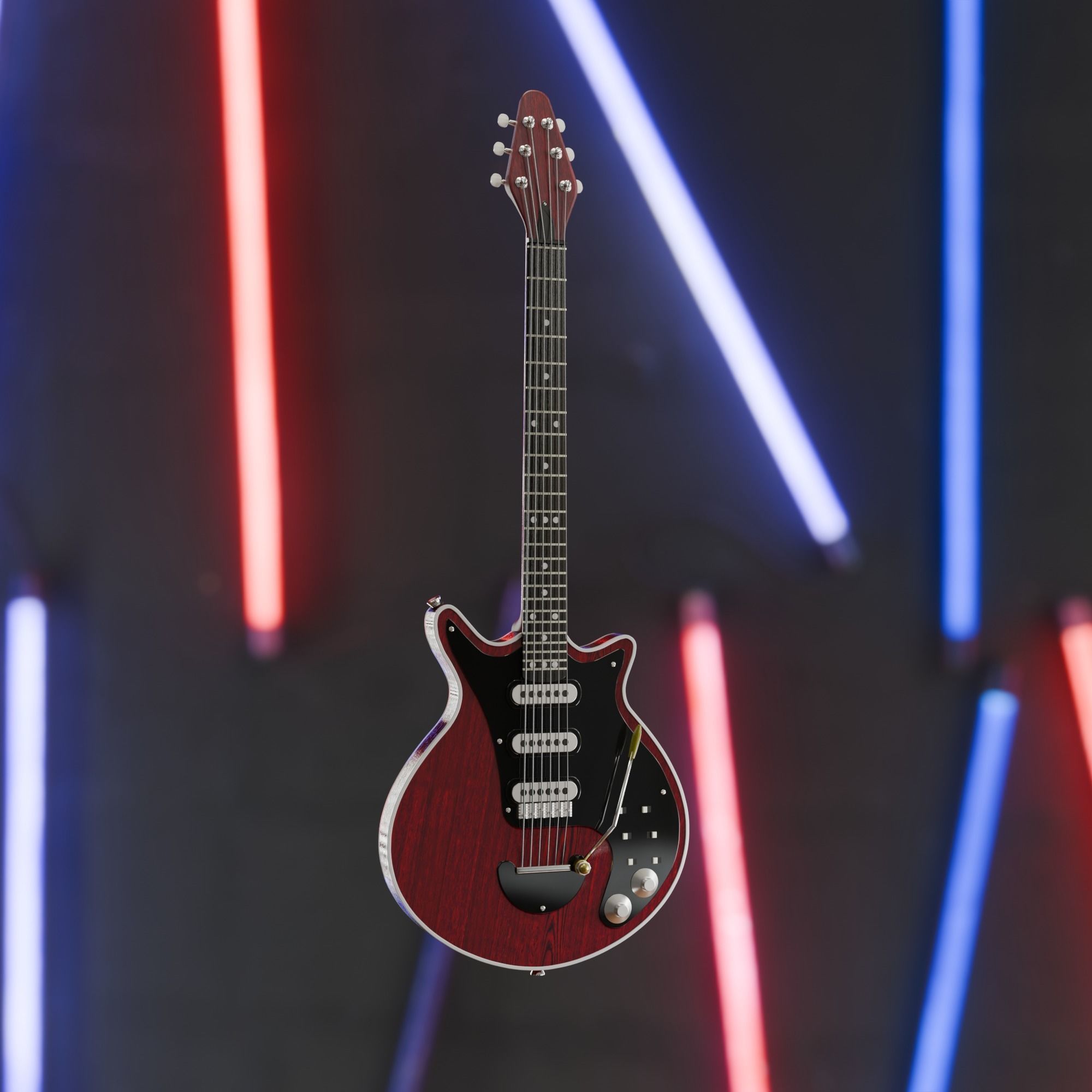 RED SPECIAL GUITAR 3D model_1