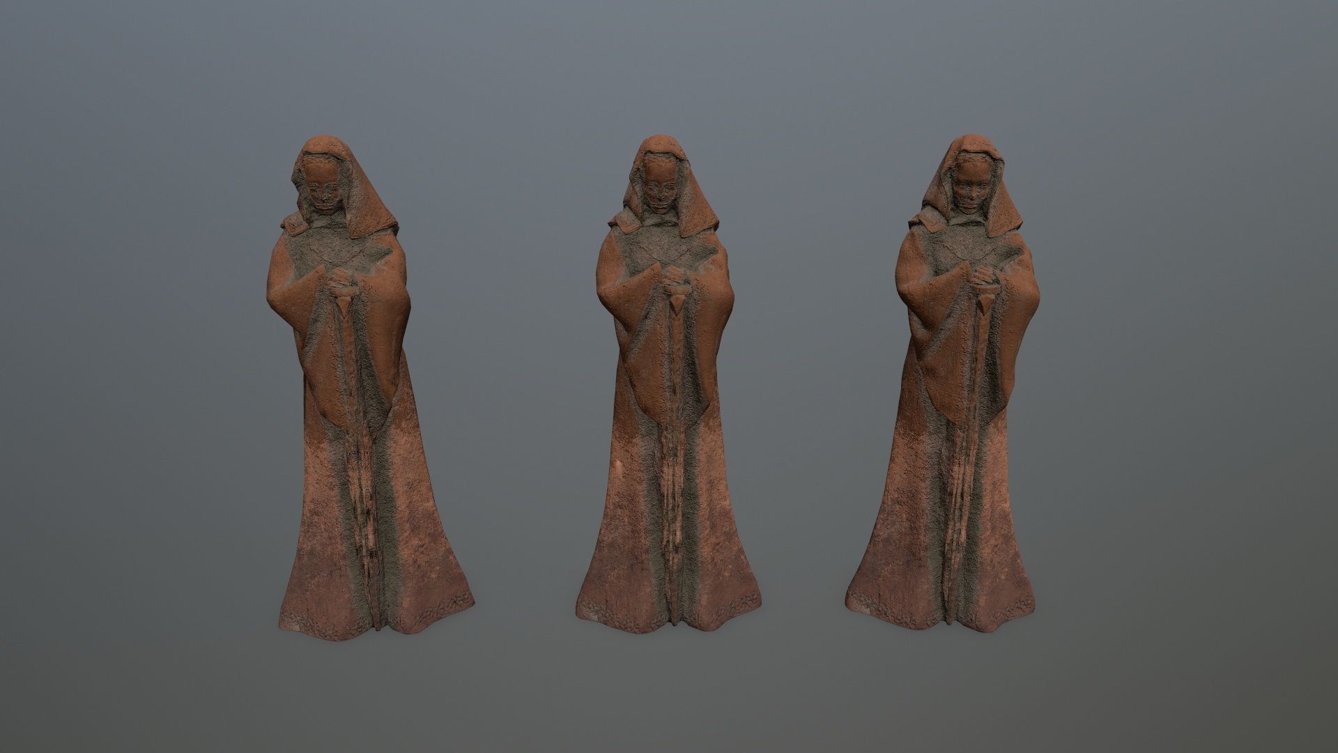 statue  3 Low-poly 3D model_9