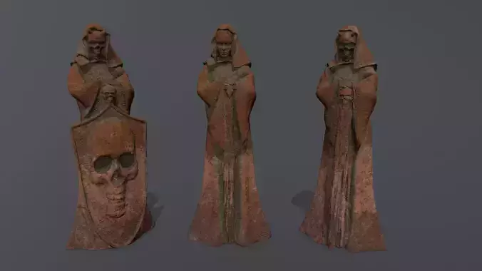 statue set 1 3D Model Collection