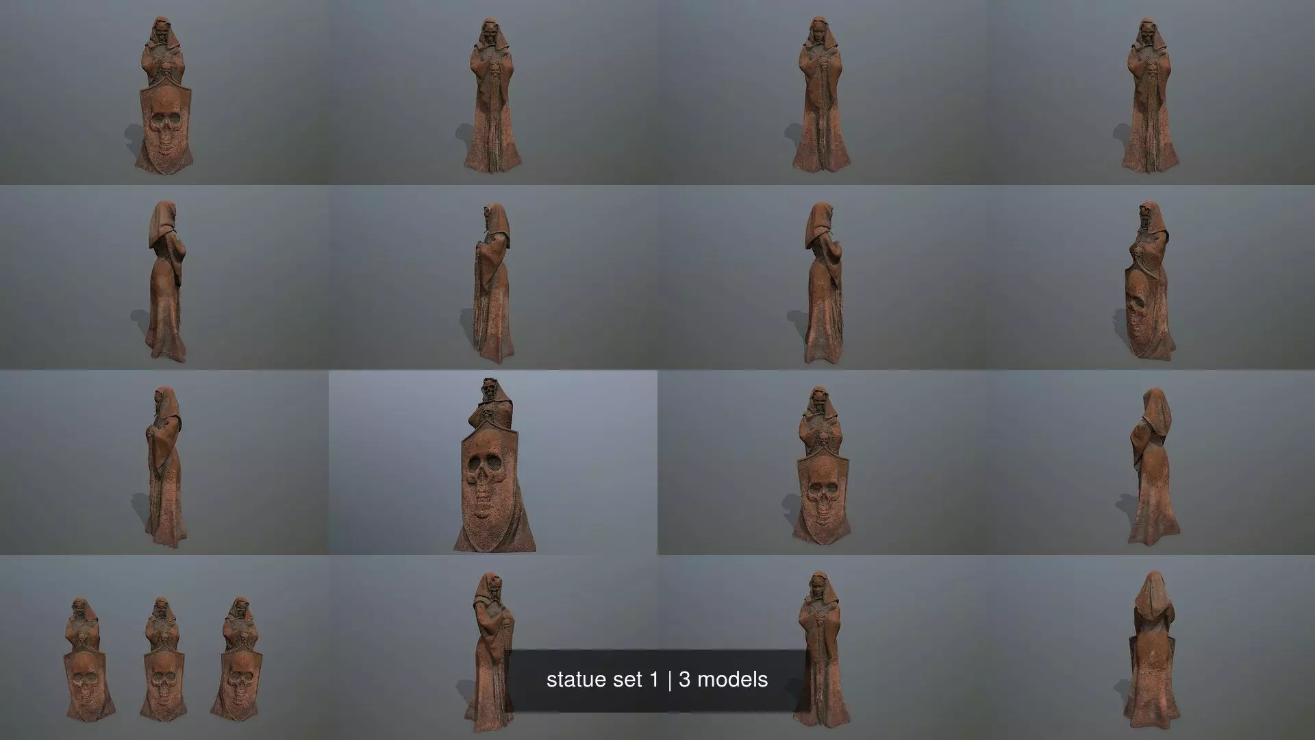 statue set 1 3D Model Collection_1