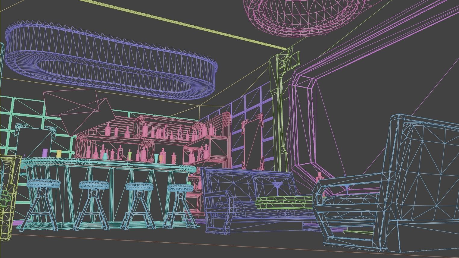 NightClub - Futuristic Pub Ambience - Asset Low-poly 3D model_9