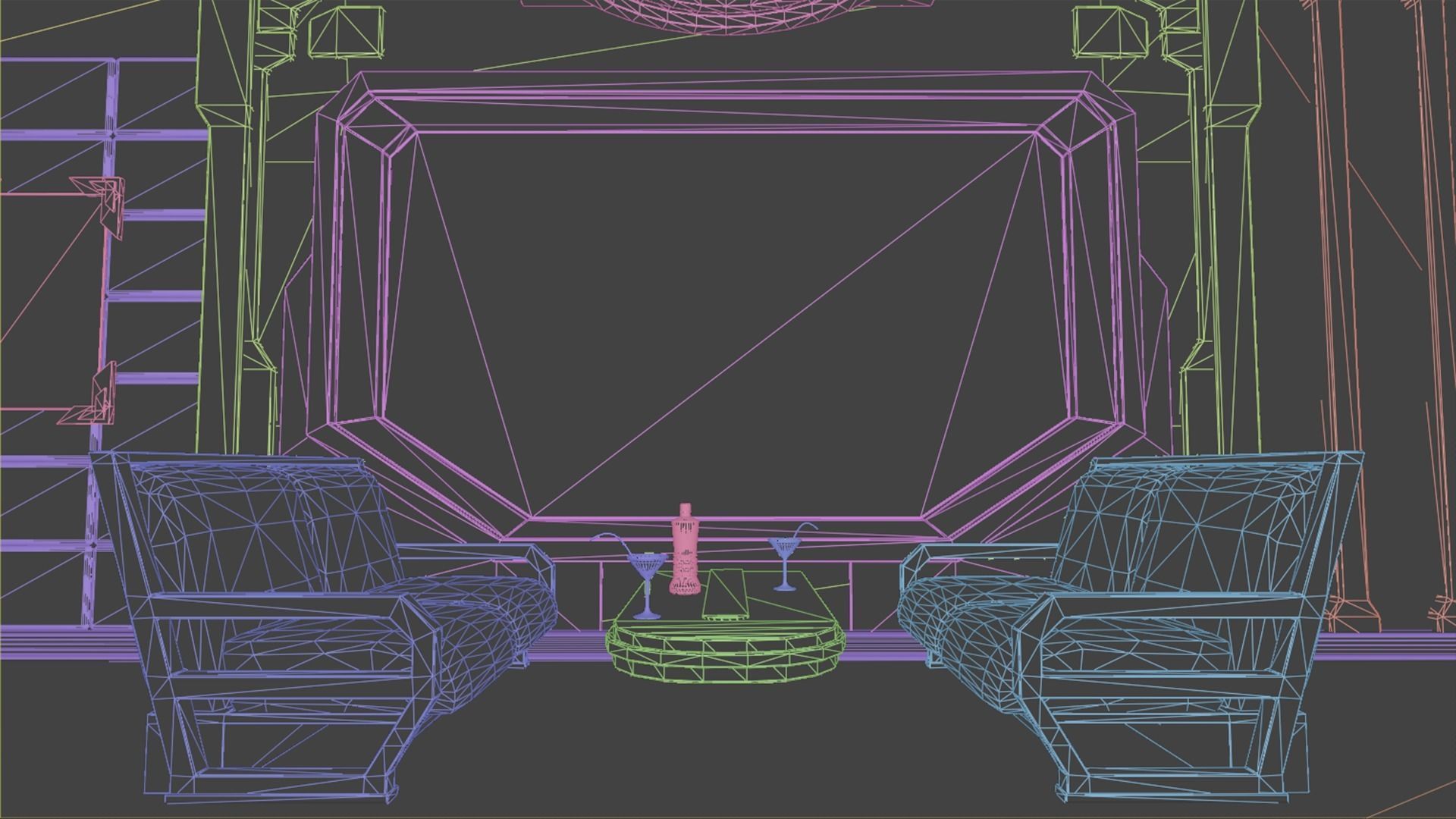 NightClub - Futuristic Pub Ambience - Asset Low-poly 3D model_6