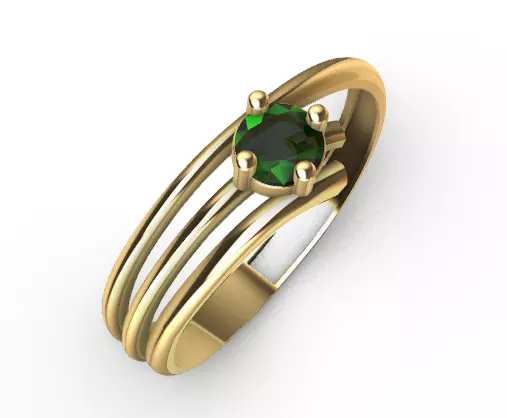 Anillo solitario para dama-mujer -v- 3D print model