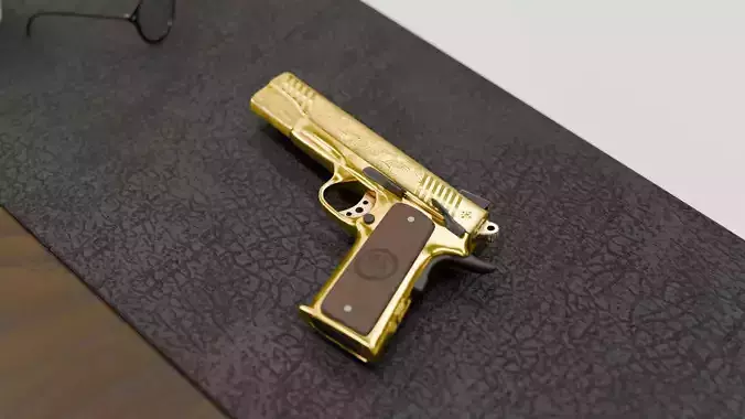 Golden 1911 Pistol