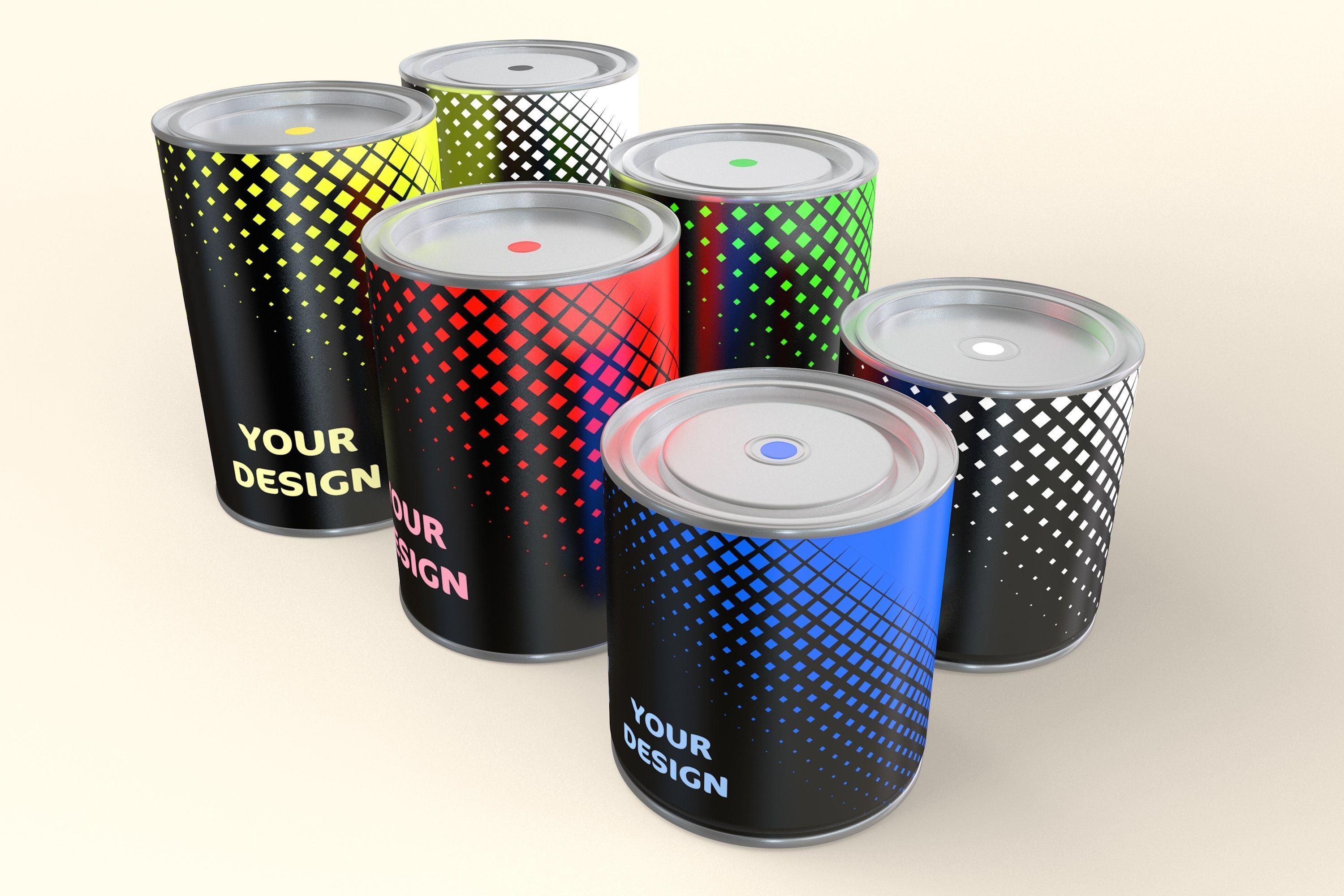 Paint Cans Set 3D model_1