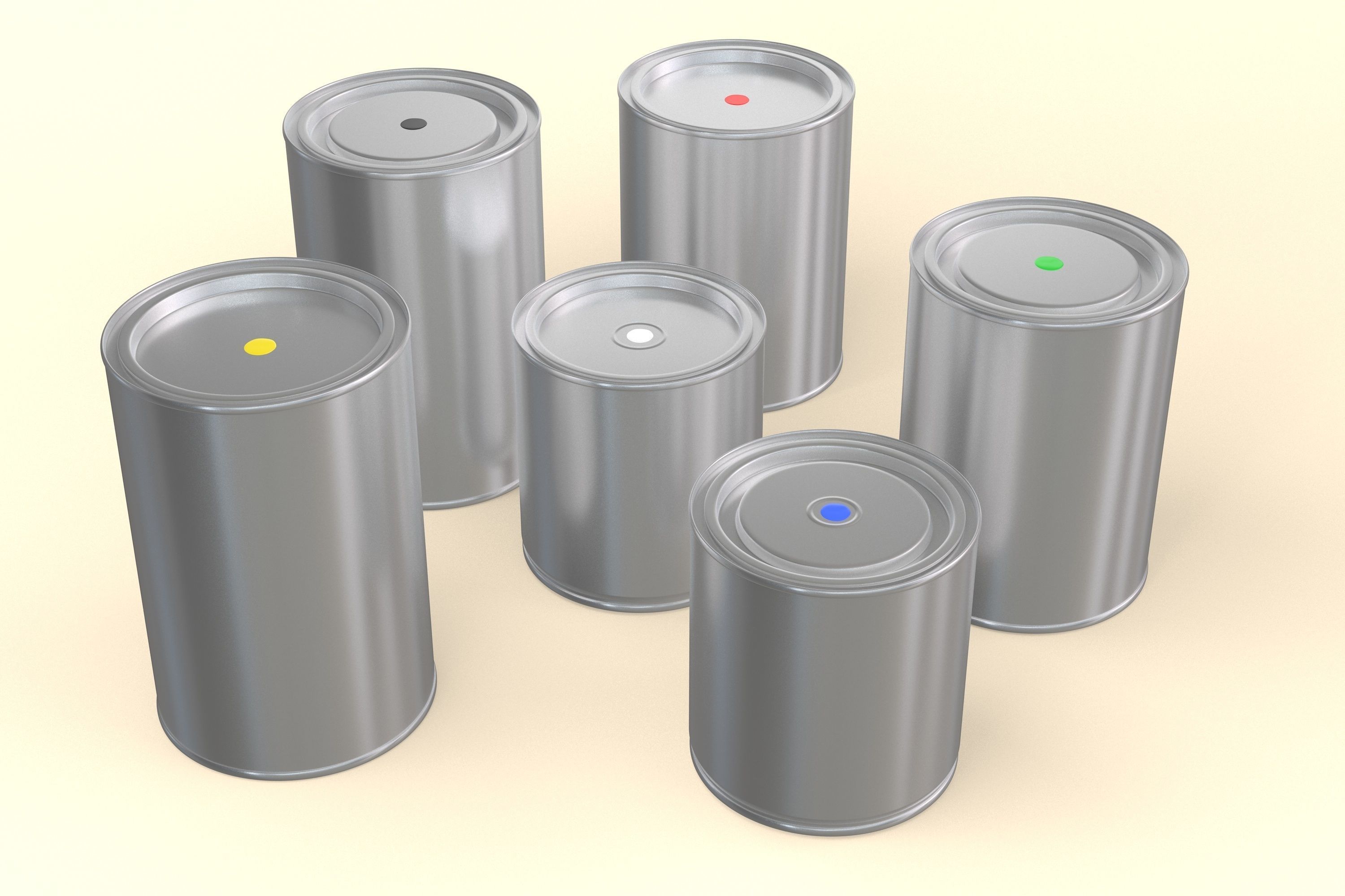Paint Cans Set 3D model_4