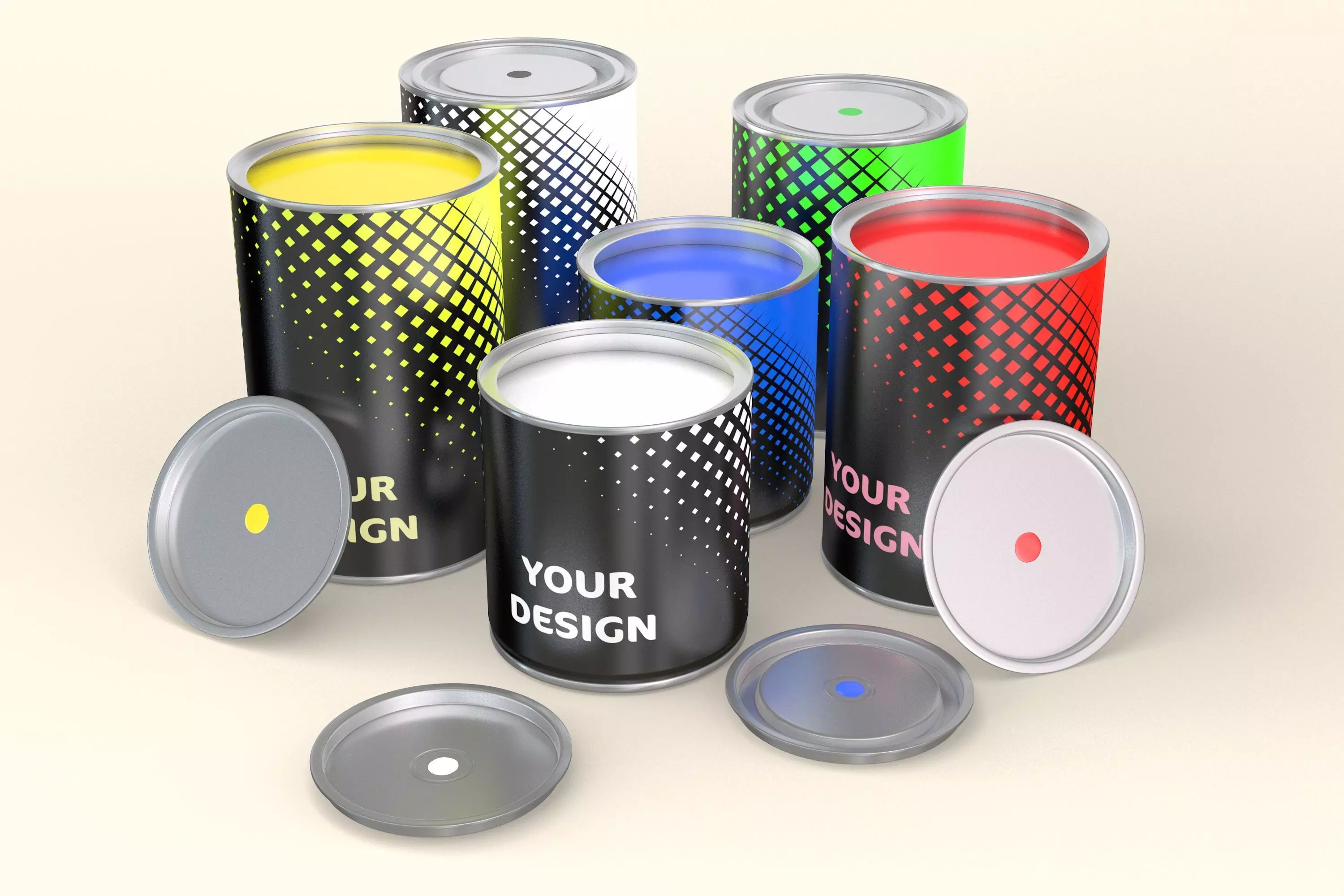 Paint Cans Set 3D model_0