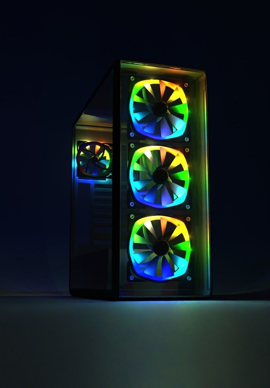 PC Case Low-poly 3D model_2