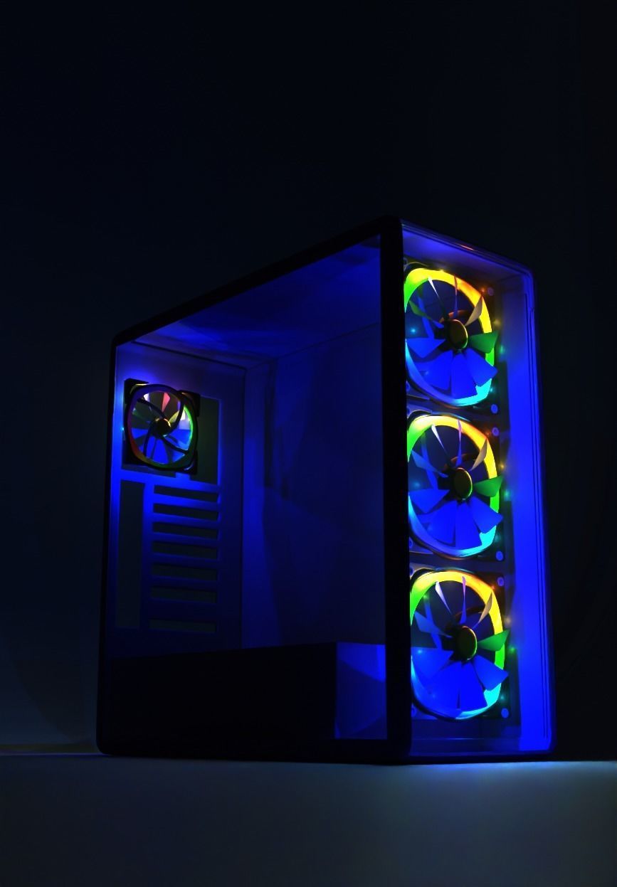 PC Case Low-poly 3D model_3