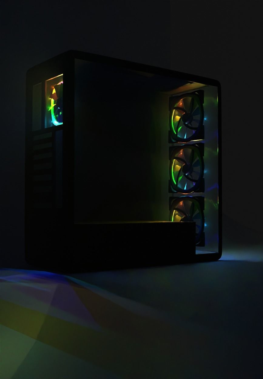 PC Case Low-poly 3D model_7