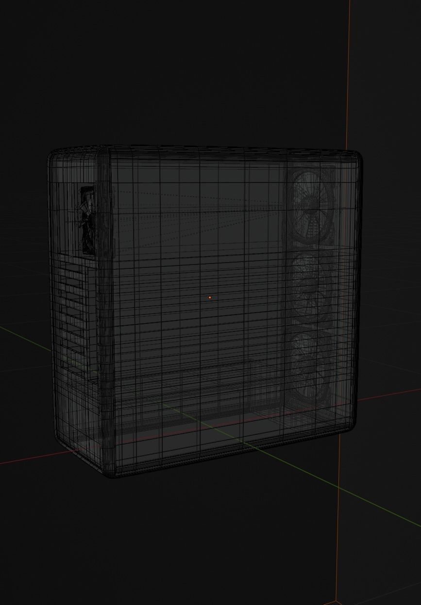 PC Case Low-poly 3D model_9