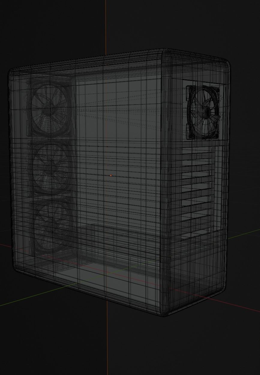 PC Case Low-poly 3D model_11