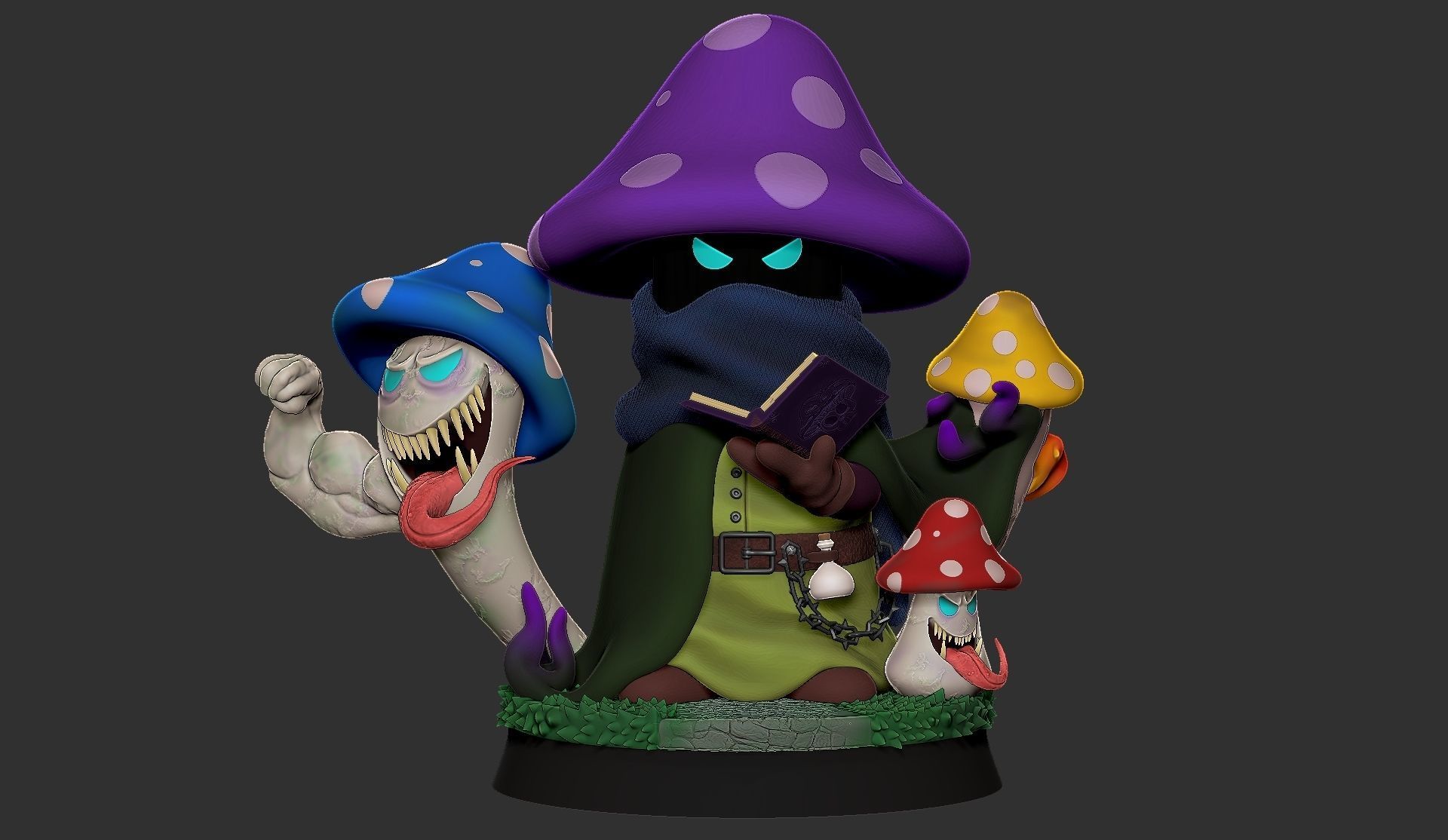 necro mushroom rpg with cuts 3D print model_2